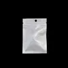 7.5 * 12cm 200ピー/ロット小さなクリアフロントホワイトジッパーロックプラスチック包装袋袋小売の自己シール充電器貯蔵ポリバッグ