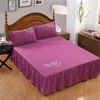 Couleur pure sans surface bande élastique jupe de lit 13 couleurs draps de lit couvre-lit polyester coton housse de matelas