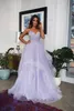 Vestido de fiesta de tul lavanda Vestidos de baile Correas espaguetis Plisado Con cuentas Hasta el suelo Vestidos de noche sin espalda Vestido formal