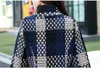 2016 Fashion Slim And Long Sections Winter Coat Women Plaid Three Quarter Sleeve Winter Woolen Jacket For Women Wool Coat ZY992