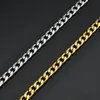 TN0009 55 cm längd 316L titanstål långkedja 6 mm breddhalsband för män no fade guld vit golor8559729