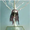 Diy artificial espuma crânio noiva veste halloween decoração cabeça de osso pendurado decorações de casa festival festival fontes