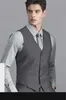 2018 Custom Made Gri Yan Vent Slim Fit Adam Için En Iyi Adam Damat Suit Düğün Suit Damat Üç Adet Balo Smokin