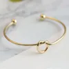 Metal Zinc Alloy Rose Gold Color Tie Knot Bracelet Bangles Fashion Simple Cuff Open Bracelets 4 Colors Adjustable Size For Women257O