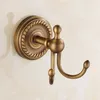 Antique Bronze Color Brass Wall Hooks Racks with Round Base Clothes Hanger European Vintage Towel Coat Robe Hook Bathroom Accessories