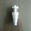 Universal 6 in 1 Domonible Titanium GR2 Nails 10mm 14mm 18mm مشترك بين الذكور والإناث Disonbless Glass Bongs Pipes DAB DAB