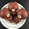 Squishy Rilakkuma Bär, 12 cm, langsam steigendes Spielzeug, lindert Stress, Kuchen, süßes Tier, PU-Handy-Gurt, Telefon-Anhänger, Schlüsselanhänger, Spielzeug-Geschenk