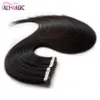 تمديدات الشعر الشريط PU Skin Skin Hair 9a 40pcs/set 20''22''24 '' '