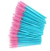 New Arrived 500pcs Blue Handle Pink Brushes Top Quality Nylon Disposable Mascara Wands Lashes Makeup Brushes Eyelash Extension