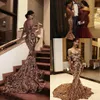 Novo Gold 2018 Black Mermaid Off Ombro Sexy Africano Prom Vestidos Vestidos Especial OCN Dressos Noturno da noite