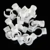 50pcs Tasse à anneau à encre de tatouage blanc moyen avec séparation Pigments de tatouage en plastique jetable Pigments pour cils Extensibles Ring Cup1531238