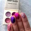 Schoonheid geglazuurd glitter oogschaduw merk palet hoge pigmenten langdurige waterdichte 4 kleuren glanzende glans oogschaduw make-up