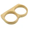 Gold Two Fingers Double Ring Punk Stainless Steel Men's Hip Hop Style Ring 7 8 9 10 11 12322W