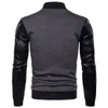 Jacket Men PU Sleeve Baseball Jackets Leather Coats Slim Fit College Luxury Stand Collar Leather Jackets Casaco Masculino J180759