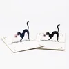 3D Pop Up Tarjeta de felicitación de cumpleaños de animales con forma de gato y ratón Tarjetas de invitación de Navidad con sobre envían gratis