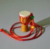 Handgemaakte ketting etnische stijl Afrikaanse trommelhout hanger charme ketting djembe percussie muziekinstrument kettingen voor vrouwelijke mannen kinderen