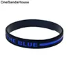 1pc tillbaka den blå linjen silikon armband tjock eller tunn bokstäver logotyp mode dekoration gåva