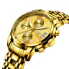 Relógios de aço marca dos homens ONTHEEDGE de pulso de quartzo ponteiros luminosos Relógios Men Masculino impermeável Sport Watch Relogio Masculino