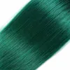 Cabelo humano virgem brasileiro tece com fechamento de renda 1b verde escuro ombre cabelo humano tece com fechamento de renda cabelo reto extensi9915983