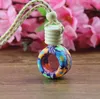 New 6ML Car pendant hanging aroma essential oil bottle polymer clay reuse empty glass perfume bottle container LX3191