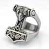 Fanssteel rostfritt stål vintage mens eller wemens smycken viking split shank thors hammer ring verktyg ring fsr15w0068154862037164