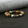 New Design Bracelet Whole 10pcslot 8mm Natural Picture Map Stone Beads With Black CZ Crown Lion Head Energy Bracelets8789968