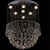 Modern Crystal Ceiling Chandelier Lighting Round Pendant Lamp GU10 Light Fixture With Crystalls Tube AC110-240V