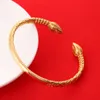 24K Gold Plated High Polished Luxury Metal Cuff Engraved Bangle Bracelets