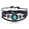 Snap Button Lederen Armband Trekkoord Zwart DIY Fit 18mm Noosa Glas Cabochon Polsband Verstelbare Charm Armbanden Mannen Dames Sieraden