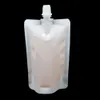 White Stand Up Drinking Beverage Milk Package Spout Bag Plastic PE Doypack Fruit Juice Liquid Storage Pack Out Squeeze Pouch