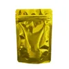 8.5x13cm Gold Stand Up Zip Lock Mylar Foil Bolsa de comida al vacío Papel de aluminio Zip Lock Bag para Candys Chocolate Snacks Paquete Bolsas 200pcs / lot