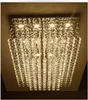 Lustre en cristal contemporain lumière K9 cristal goutte de pluie rectangle plafonniers encastré luminaire LED pour l226b