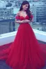 Rote Perlen-Tüll-Abendkleider, herzförmig, schulterfrei, Saudi-arabische Bandage, Schnürung am Rücken, Abendkleider, sexy Ballkleider