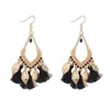 Tassel chandelier earrings jewelry fashion women bohemia colorful feathers gold plated chains tassels alloy long dangle earings