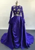 2017 Zuhair Murad Evening Kleider Sheer Star Pailletten -Top -Ballkleider Court -Zug mit langen Ärmeln und hohem Oberschenkel -Split 5583571