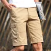 Männer Cargo Shorts 2024 Brand Army Green Tactical Shorts Men Coon losen Overalls Casual Short Hosen Plus Size Khaki