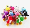 Super Mario Bros Yoshi Dinosaurier Drachen Bunte Plüsch-Spielzeug-Anhänger mit Schlüsselanhänger Stoffpuppen (10pcs / Lot, 4" 10cm)