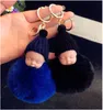 Coloré mignon dormir bébé poupée porte-clés pompon lapin boule de fourrure porte-clés voiture porte-clés porte-clés sac pendentif breloque accessoires