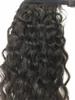 Parrucchino afroamericano naturale 1b onda sciolta con coulisse coda di cavallo avvolge clip coda di cavallo capelli remy per donne nere 120g-160g