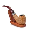 Grain de bois sculpté, pipe en résine en forme de fleur, manche courbé en acrylique, pipe en bois, pipe pour homme