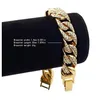 Catena a maglie Hip Hop per bracciale in cristallo punk oro moda per uomo