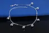 Hot Selling Stamped 925 Sterling Silver Anklets For Womens Simple Beads Silver Chain Anklet Ankle Foot Jewelry