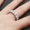 18k Gold Ring Hip Hop Iced Out Full Lab Stone Micro Paled Zircon Ring For Women Men Gold Silver Color Trendy Party Jewelry