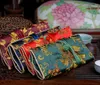 Fine Broderi Flower Silk Smycken Rollväska Fällbara Bärbara Stora Kvinnor Kosmetisk Förvaring Bag Drawstrug Makeup Travel Bag 10st / Lot