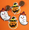 50 pçs / lote Bonito Fantasma Abóbora Estilo DIY DIY Presente Doces Decorações De Papel Cartões Lollipop Cartões Crianças Dia Day Fornecedores