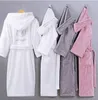 Bathrobe men Male Hooded plus size XXL Thick warm Winter Dressing Gown Men's Long Robe Mens Wedding Bridesmaid Robe white