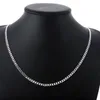Оптовые 925 твердые серебряные цепи ожерелье 4 мм 8-30inch мужчины моды ожерелья ювелирные изделия мужской длинный стальной neckless CHN132
