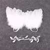 Newborn Baby Photography Props Infant Photography Costume Cute Baby Girl Feather Angle Wing +Headband Baby Accessories Photo Props 0-6M