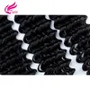 Peruvian Deep Wave 3 묶음 (Closure) 8A 페루 식 버진 사람의 머리카락 Wefts (4x4 레이스 클로저 확장 포함) Natural Black Color