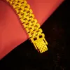 Мужской браслет-цепочка на запястье, широкий модный браслет из желтого золота 18 карат с толстым звеном браслета-цепочки длиной 20 см2998